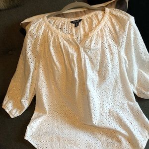 White eyelet blouse